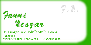 fanni meszar business card